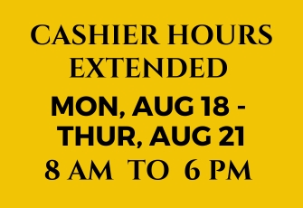 Fall 2025 Cashier's Office Offers Extended Hours