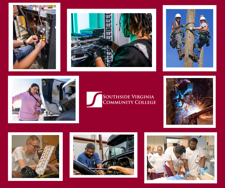 collage of images of people engaged in workforce training
