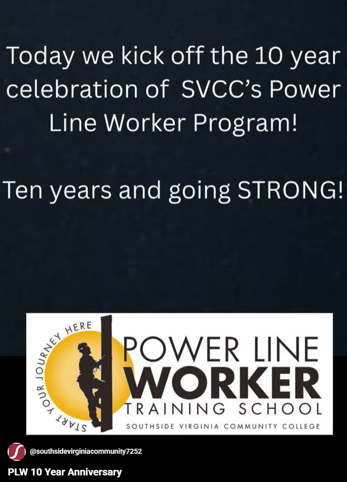 Screenshot of Youtube video celebrating 10 years of the Power Line worker training program