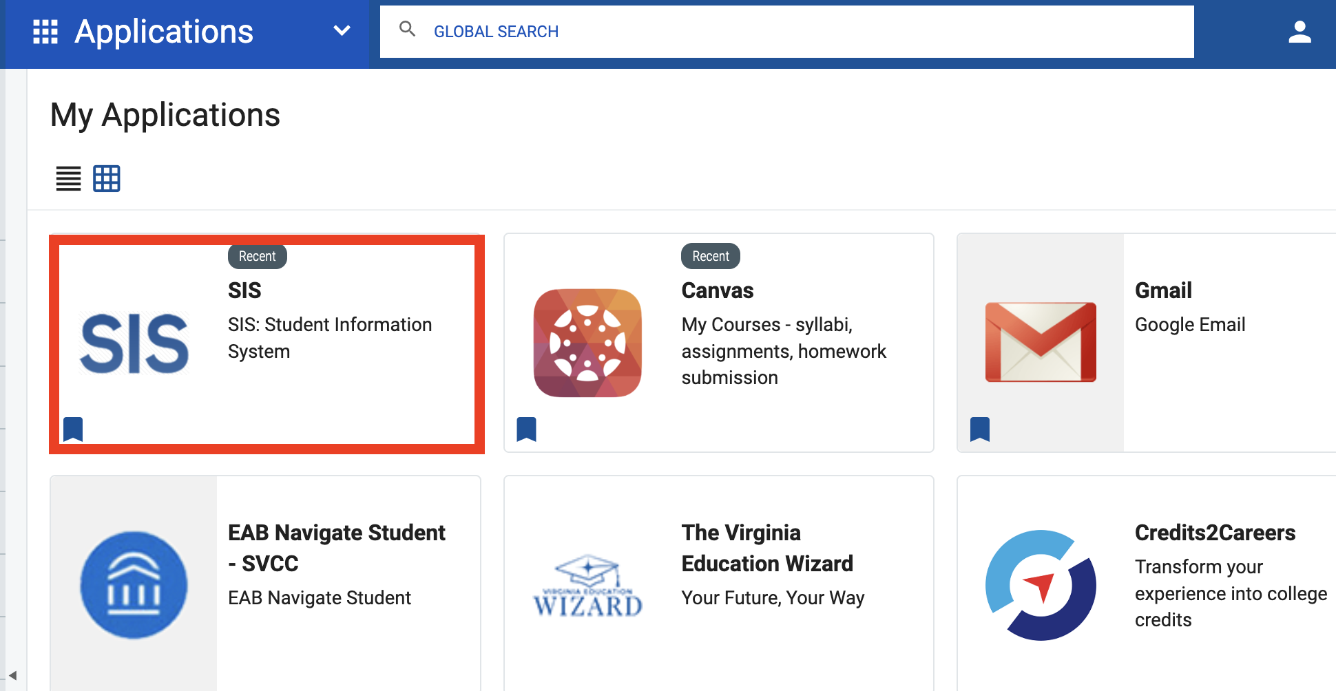 Screenshot of mySVCC applications
