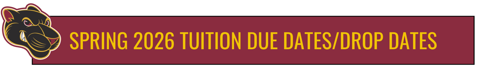 Spring 2026 Tuition Due Dates/Drop Dates decorative header